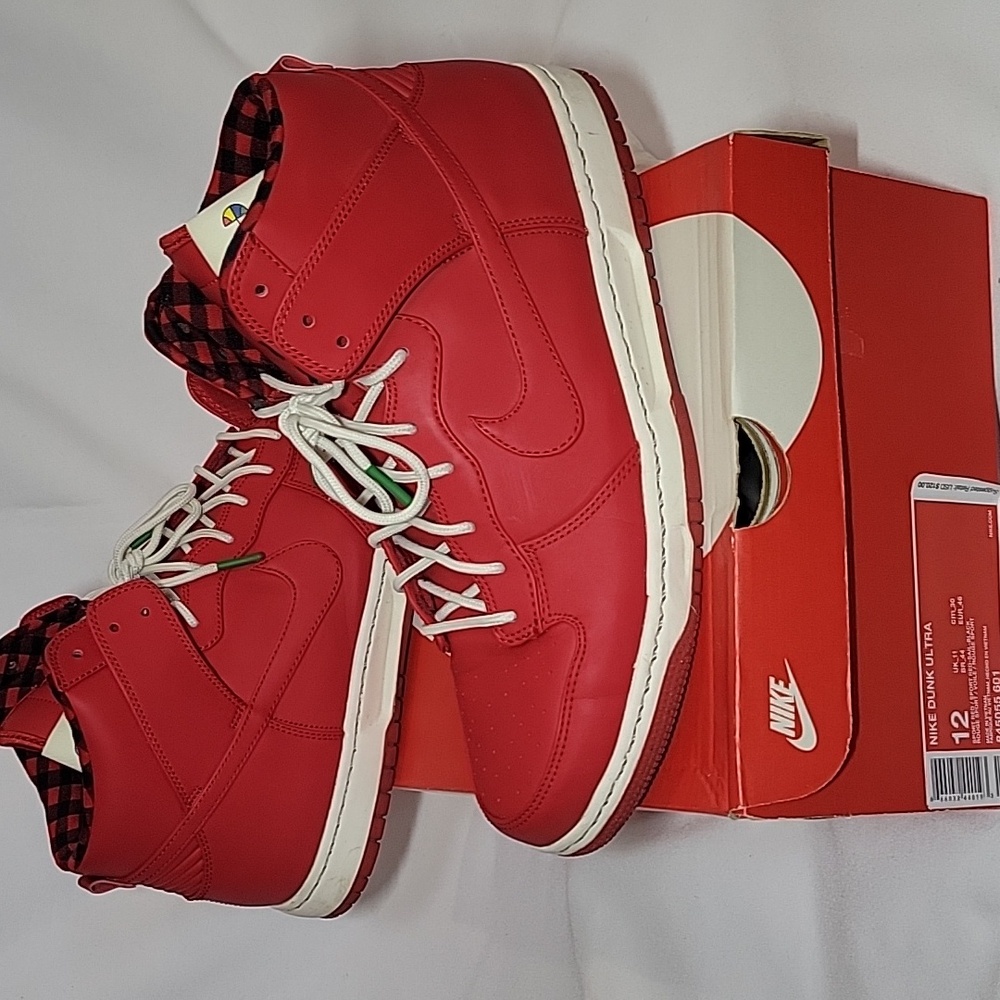 Nike Dunk Ultra High Top Sneakers - Sport Red and Black For Rain